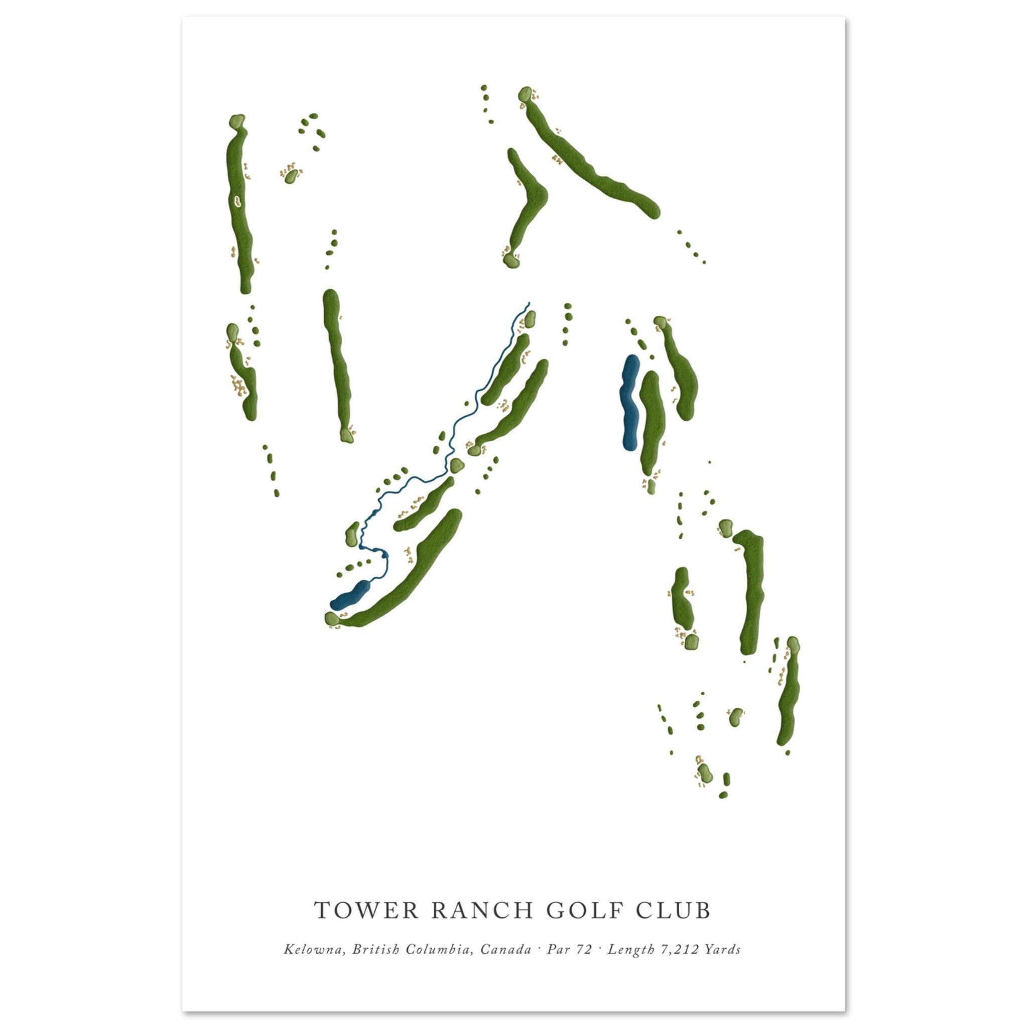 Tower Ranch Golf Club Course Map – Par 3 Prints
