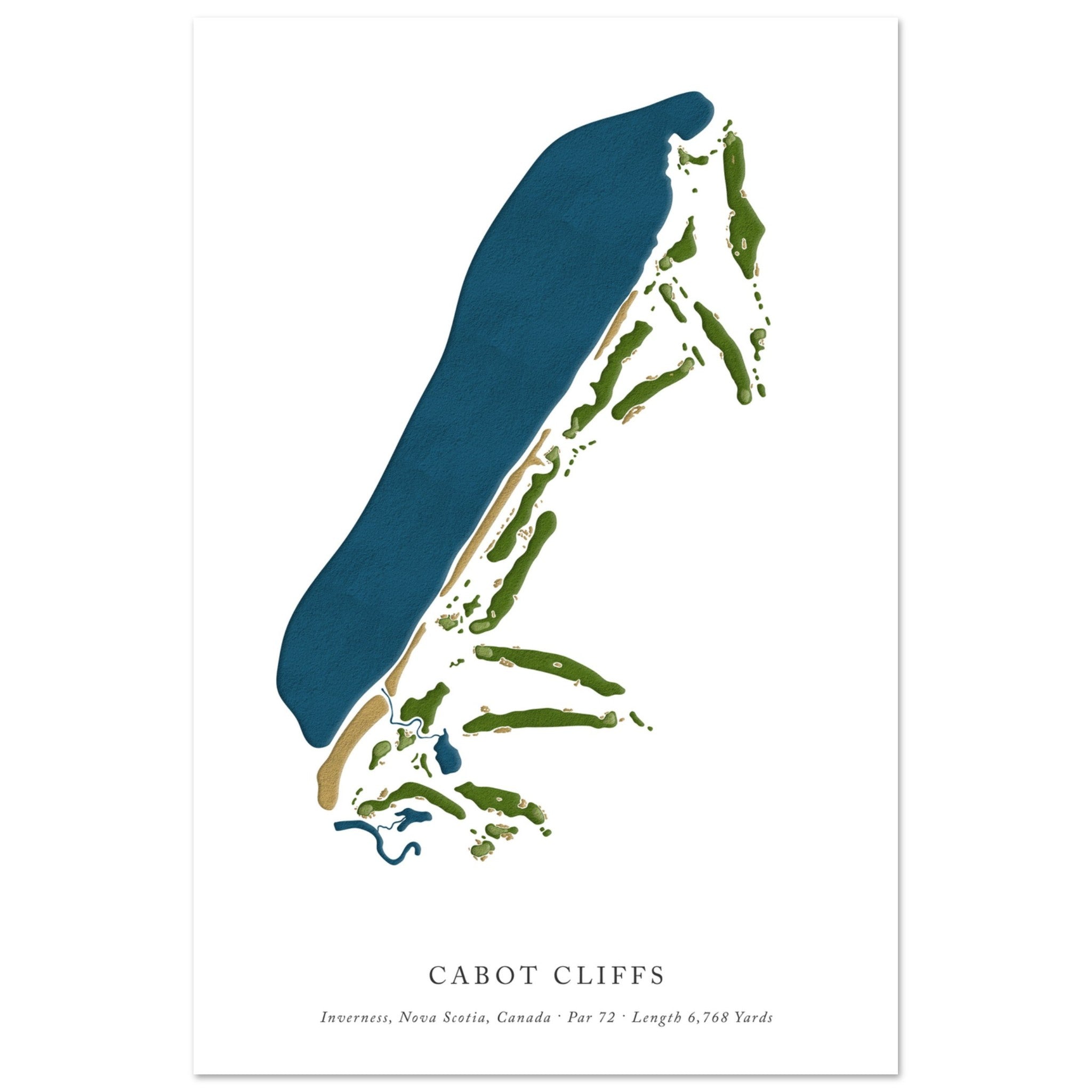 Cliffs Golf Course Map Cabot Cliffs Course Map – Par 3 Prints