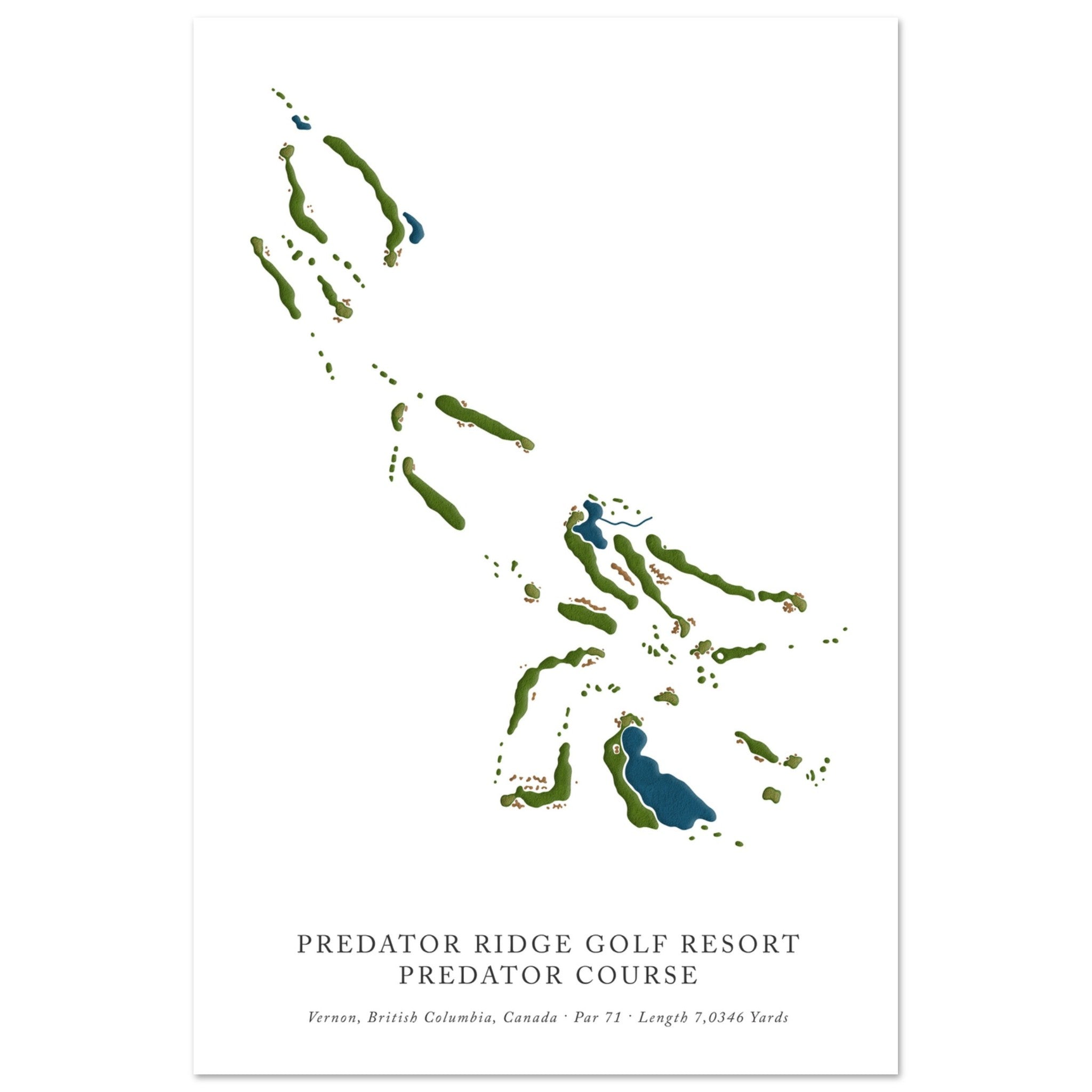 Predator Ridge Golf Course Map – Par 3 Prints
