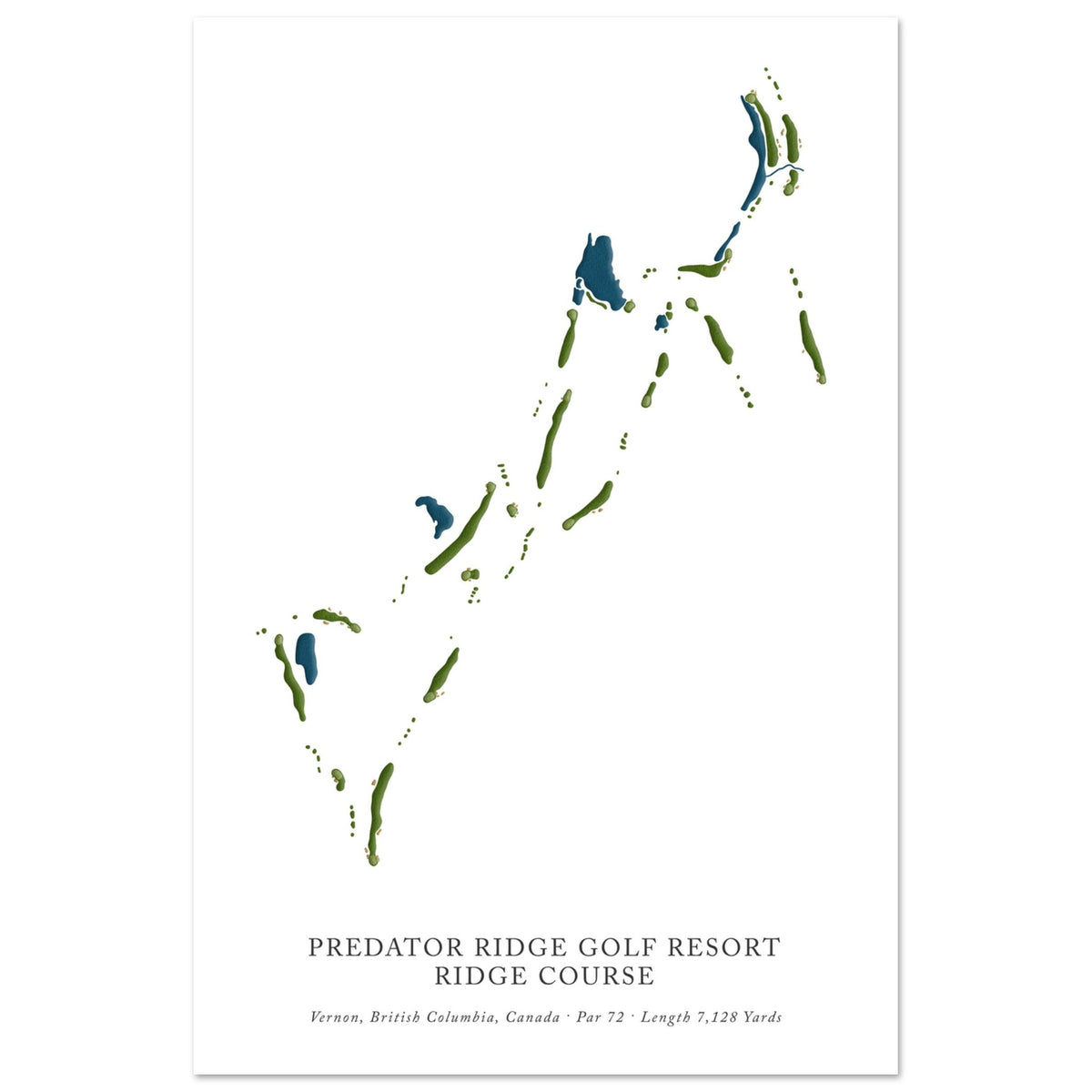 Prewitt Ridge Map Predator Ridge Golf Resort - The Ridge Course Map – Par 3 Prints